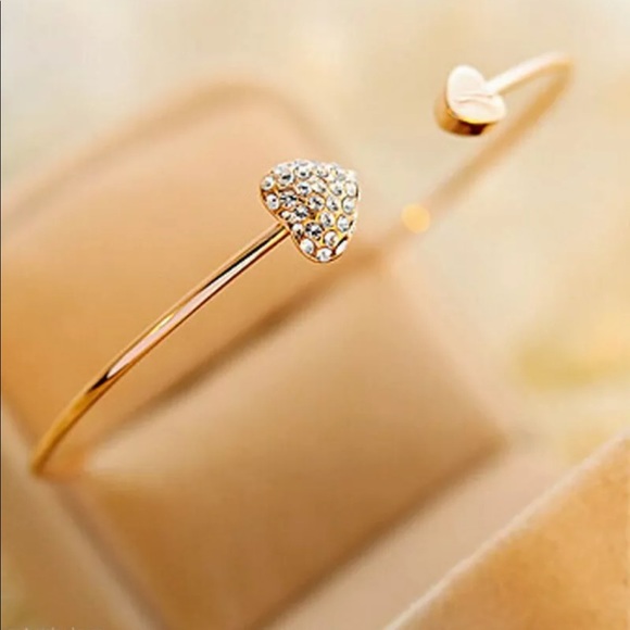 New Hot Love Heart Bangle Cuff Bracelet - Picture 5 of 7